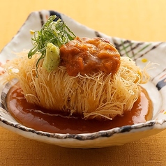 揚げごま豆腐生うにのせ