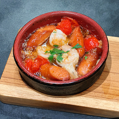 たっぷり海老とチョリソーのアヒージョ