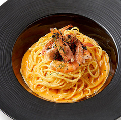 海老のオマールクリームソースのスパゲッティーニ
