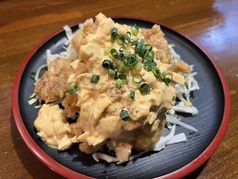 にはちや特製タルタルソースで食べる！！鶏の天ぷら！
