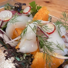 甲イカと甘平のカルパッチョ サラダ仕立て