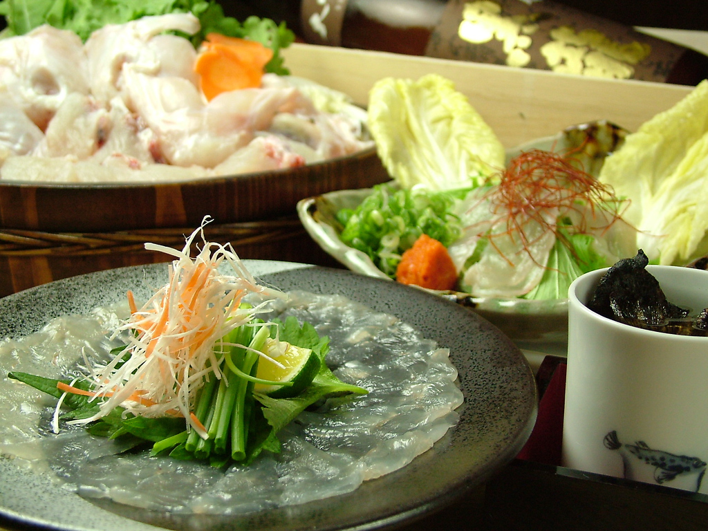 大小2名様～各種宴会に！全7品★ふぐ三昧コース円5280円⇒4500円(100分飲放付は6000円）※少人数OK
