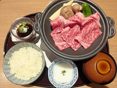 牛陶板焼き膳（鰻半尾）