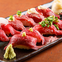 人気ランキング上位の肉寿司食べ放題♪