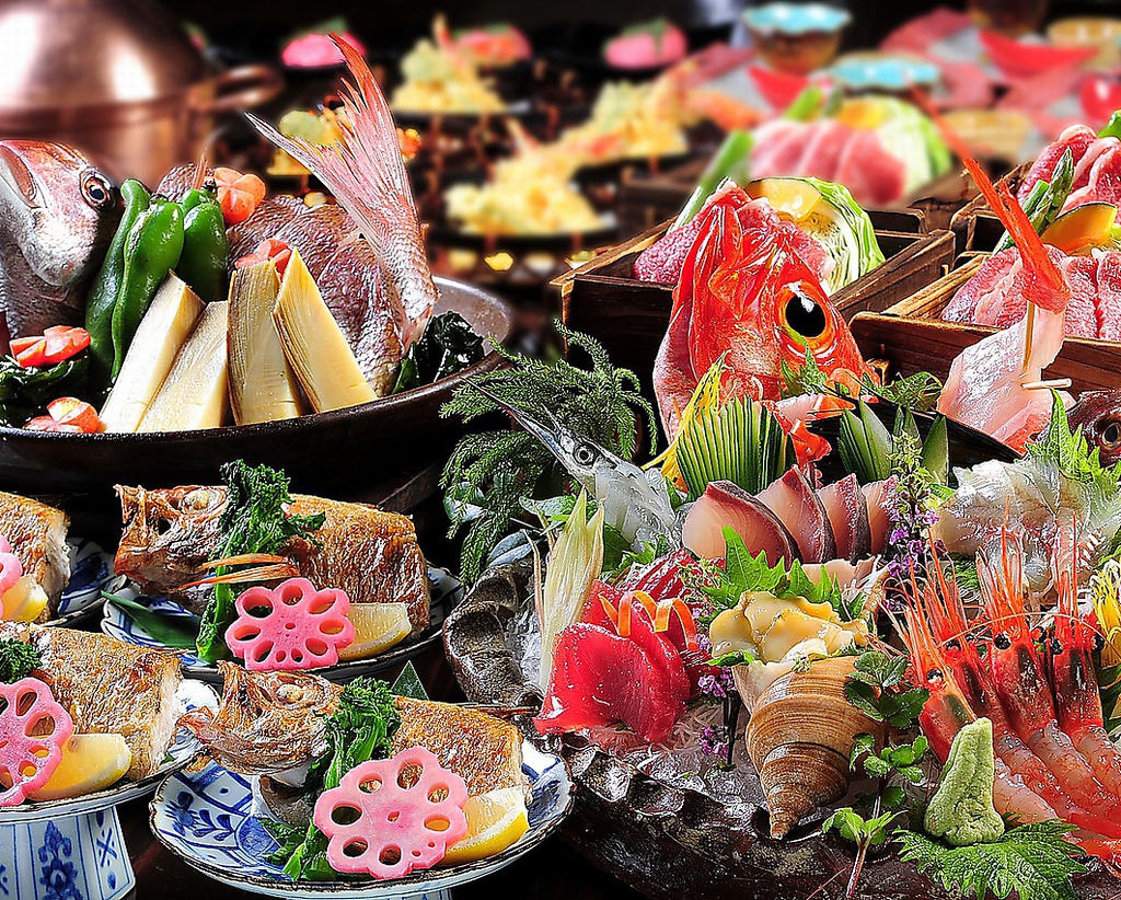 季節のコースプランは７０００円～　２時間飲み放題付き