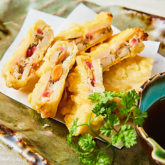 梅納豆のレンコンはさみ揚げ