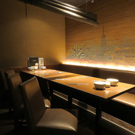 個室が充実の店内！