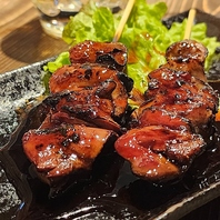 自慢の白レバー串焼き