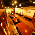 ゆったりとくつろげる掘りごたつのお席。会社宴会、女子会、お食事会、接待など、シーンを選ばずご利用いただけます。