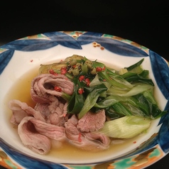 常陸牛と茄子と九条葱の煮物