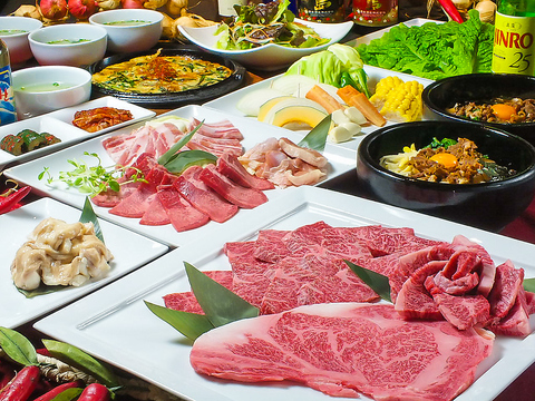 本格和牛焼肉と種類豊富な韓国料理をお楽しみください。