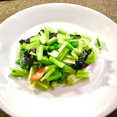 江戸菜の塩ニンニク炒め