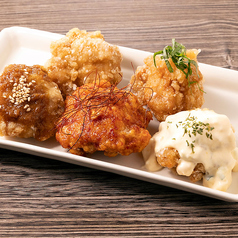 マルキン醤油唐揚げ５色（プレーン・おろしポン酢・極・旨辛醤・チキン南蛮）