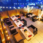 開放的な屋上テラスBBQ