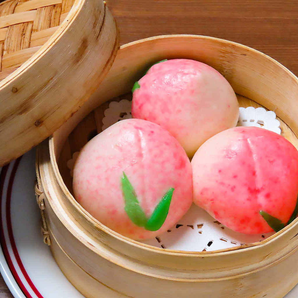 【SNS映え♪】可愛い桃の形の『桃饅頭』。お祝い事のお食事と時などにもピッタリ！
