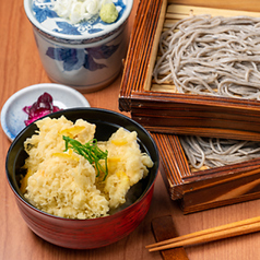 ごまそばと鶏天のゆず塩だれ小丼のセット