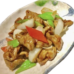 ネギ・もつ炒め