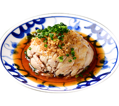 <国産鶏使用> 蒸し鶏の葱生姜ソース