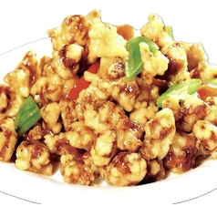 リゥロードゥアン（豚肉の唐揚げ野菜炒め）