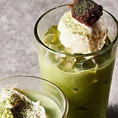 河越抹茶の アイスクリームラテ