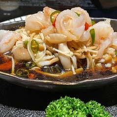 きのこと海老のポン酢和え/牛センマイの冷製ごま中華和え