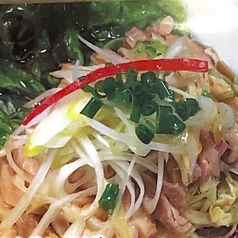 蒸し鶏のネギソースかけ