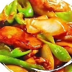 じゃがいもとナスとピーマンの中華炒め/豚角煮 各