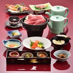 米沢牛黄木 金剛閣 すき焼き しゃぶしゃぶ 毘沙門のコース写真