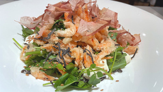 揚げ桜えびとクレソンの塩麹ドレッシングサラダ