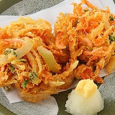 海老と小柱のかき揚げ / 地鶏唐揚げ