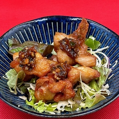 素揚げ鶏の奈良漬みそダレ