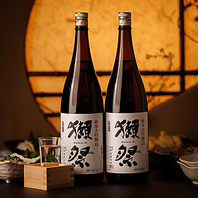 獺祭や八海山、久保田千寿など銘酒が飲める宴会コース。