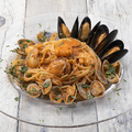 料理メニュー写真 海の幸のトマトクリームソース　“ペスカトーレ”