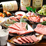 幹事様必見！1番人気★焼きしゃぶ・国産和牛炙り肉寿司など全9品2H飲み放題付きコース！7500円(税込)