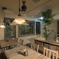総席数38席(3階20席/屋上ガーデンテラス18席)！オシャレな店内で素敵なお時間をお過ごしください。