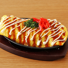 もちとチーズのとん平焼き/エイヒレ炙り　各