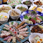 【食べ飲み放題１８０分】は全３種類。お安く【飲み放題１２０分付きコース料理】も全３種