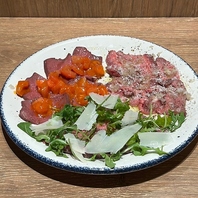 メインは肉のカルパッチョ3種盛合せ！！