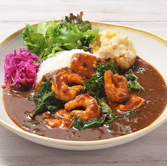 グリルシュリンプとケールのカレー