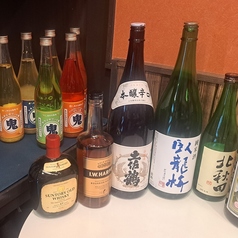 各焼酎、日本酒やウイスキーあります。