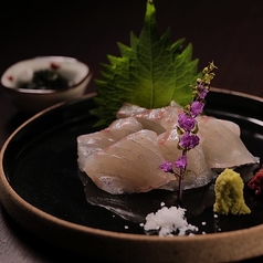 真鯛刺し あおさ醤油