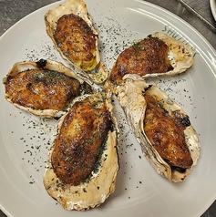 殻付カキのきのこソース焼き