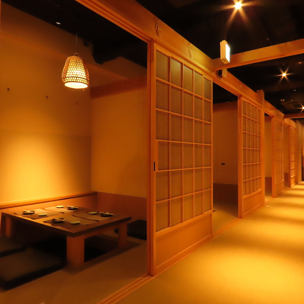 全席個室でゆったりと・・・掘りごたつでストレスなく絶品料理をお楽しみいただけます。