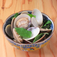 三つ葉とすだち香る　ハマグリ酒蒸し