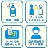 【取り組み】除菌・消毒液の設置／入店人数や席間隔の調整／お会計時のコイントレイの利用／仕切り板の設置