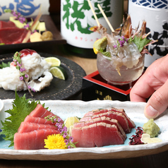 本マグロの刺身と炭焼きの食べ比べ