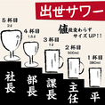 飲めば飲みほどグラスが出世！！？1杯580円で飲むたびに「平社員」→「主任」→「課長」→「部長」→「社長」と出世していきます。無事？に社長に就任されたらお会計からの割引特典が！いっぱいのめて割引もされる甚べぇ特別イベント！