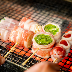 アスパラ巻き串/エノキ巻き串/万ネギ巻き串