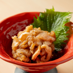 鶏刺し柚子胡椒和え