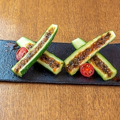 胡瓜と焼きねぎ青唐味噌Cucumber with green onion green chili miso